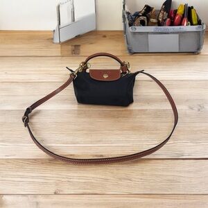 Longchamp Black and Brown Mini Bag